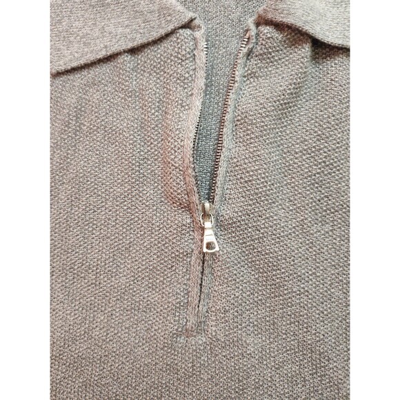 Men's Paul Fredrick Knit Zip Polo Shirt Gray Medium 100% Cotton Lightweight - Picture 4 of 5